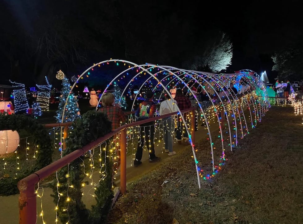 Karem Shrine in China Spring put up the Christmas lights that Roger and Lana Schmidt in...