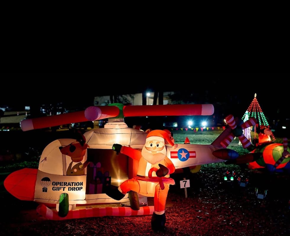 Karem Shrine in China Spring put up the Christmas lights that Roger and Lana Schmidt in...