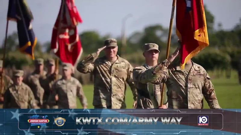 Army units are identified by color, that are displayed by flags, guidons, and shoulder patches.