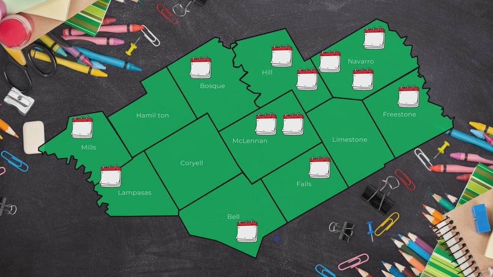 L-R (Mullin ISD, Lometa ISD, Walnut Springs ISD, Academy ISD, China Spring ISD, Hillsboro ISD,...