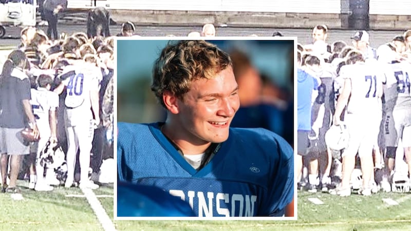 Trevor Gerik, 15, a middle linebacker for Robinson’s junior varsity team, suffered the injury...
