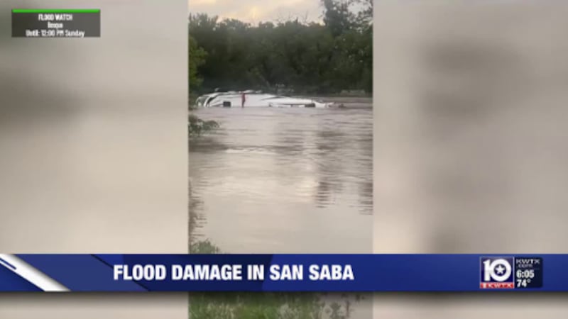 Flooding in San Saba, Texas.