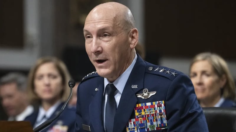 Gen. David Allvin testifies during a Senate Armed Services Committee nominations hearing on...