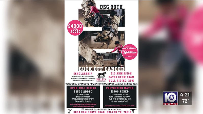 Aaron Presley and Liz Daly discuss 'Buck Off Cancer' in Belton (Dec 20) and 'Bulldog Brawl' in...