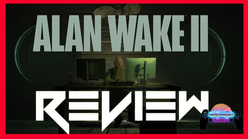 A man sitting at a desk begins to write, a review for Alan Wake II.